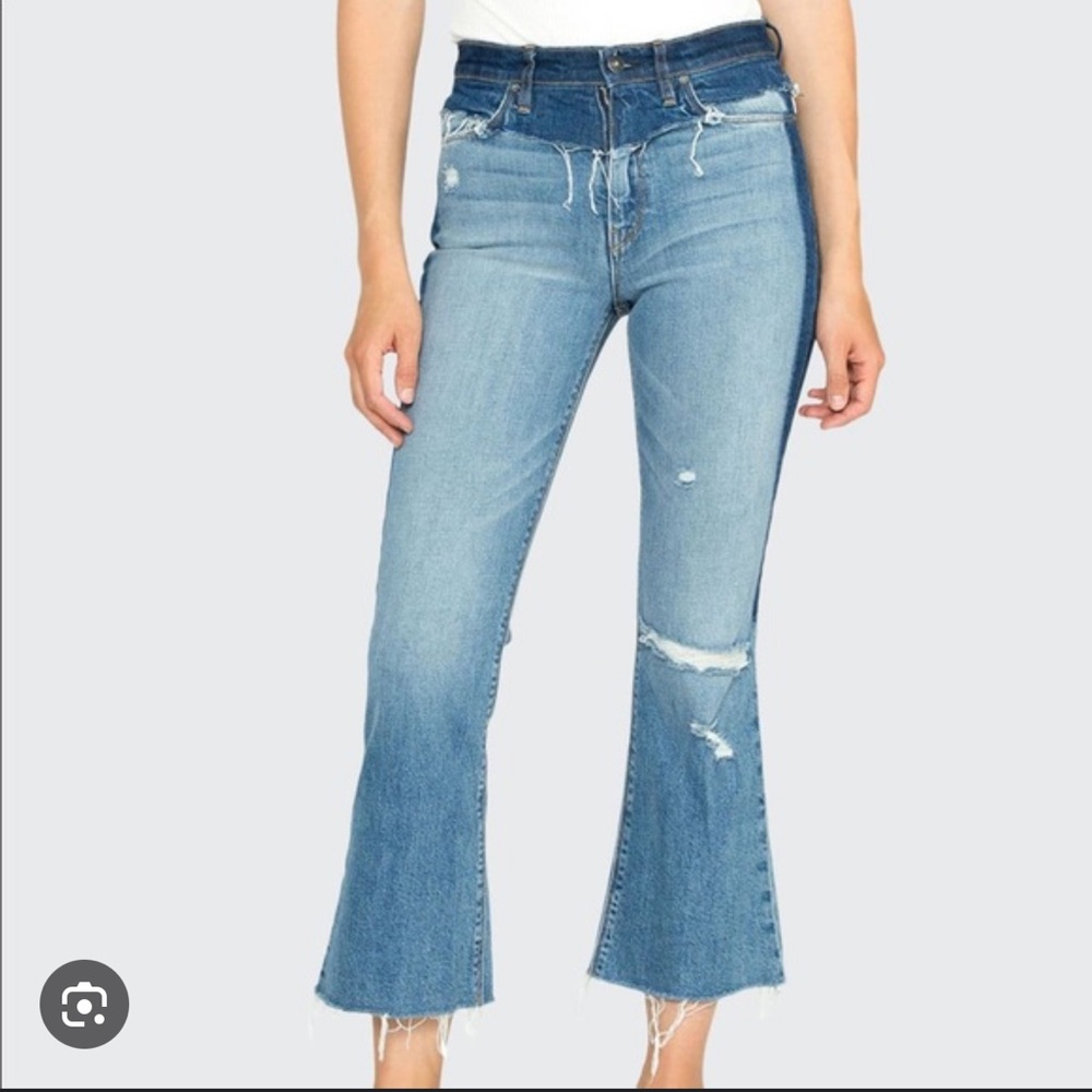 Hudson Jeans Women's Light Blue Flare Distressed Jeans